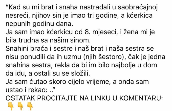 “Kad su mi brat i snaha nastradali u saobraćajnoj nesreći, njihov sin je imao tri godine..” - featured image